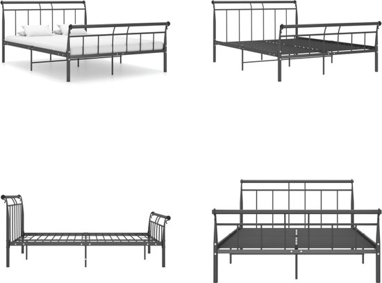 vidaXL Bedframe metaal zwart 140x200 cm - Bedframe - Bedframe - Bed Frame - Bed Frames