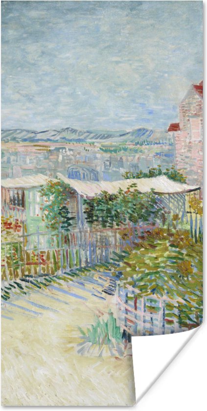 Poster Montmartre: achter le Moulin de la Galette - Vincent van Gogh - 20x40 cm