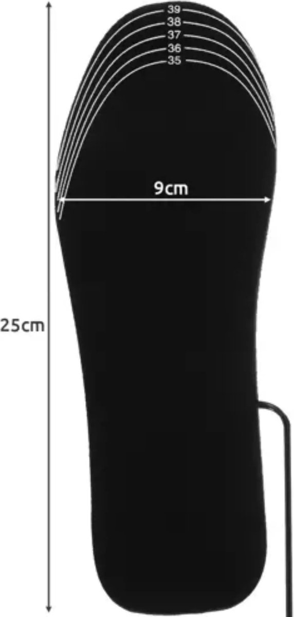 Trizand Verwarmde Inlegzolen Schoenmaat 35-40 - USB Voetverwarmers - 1 Paar