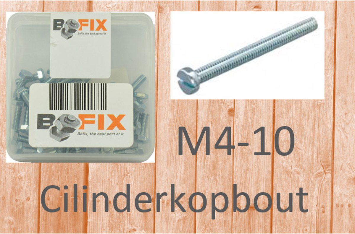Bofix Cilinderkopbout M4x10 verzinkt (50st)