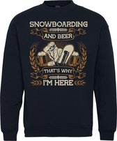 Sweater Snowboarding and Beer | Apres Ski Verkleedkleren | Fout Skipak | Apres Ski Outfit | Navy | maat 4XL