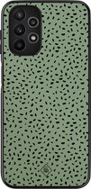 Casimoda® hoesje - Geschikt voor Samsung Galaxy A13 4G - Green Confetti - Zwart TPU Backcover - Geruit/gestreept/gestipt - Groen