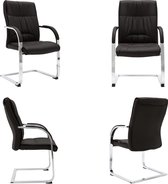 vidaXL Kantoorstoel kunstleer zwart - Kantoorstoel - Kantoorstoelen - Stoel - Stoelen