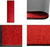 vidaXL Deurmat wasbaar 60x180 cm rood - Mat - Matten - Deurmat - Deurmatten