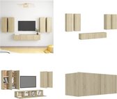 vidaXL 6-delige Tv-meubelset spaanplaat sonoma eikenkleurig - Tv-kastenset - Tv-kastensets - Tv-kasten - Tv-meubelset