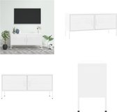 vidaXL Tv-meubel 105x35x50 cm staal wit - Tv-meubelset - Tv-meubelsets - Tv Meubelset - Tv Meubelsets
