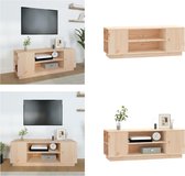 vidaXL Tv-meubel 110x35x40-5 cm massief grenenhout - Tv-kast - Tv-kasten - Tv-meubel - Tv-meubel Met LED-verlichting