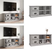 vidaXL Tv-meubel 102x35-5x47-5 cm bewerkt hout grijs sonoma eikenkleur - Tv-kast - Tv-kasten - Tv-meubel - Hifi-meubel