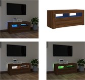 vidaXL Tv-meubel met LED-verlichting 90x35x40 cm bruineikenkleurig - Tv-kast - Tv-kasten - Tv-meubel - Tv-meubel Met LED-verlichting