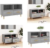 vidaXL Tv-meubel 80x36x50 cm bewerkt hout grijs sonoma eikenkleurig - Tv-kast - Tv-kasten - Tv-meubel - Hifi-meubel