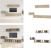 vidaXL 5-delige Tv-meubelset bewerkt hout sonoma eikenkleurig - Tv-kast - Tv-kasten - Tv-meubel - Hifi-meubel