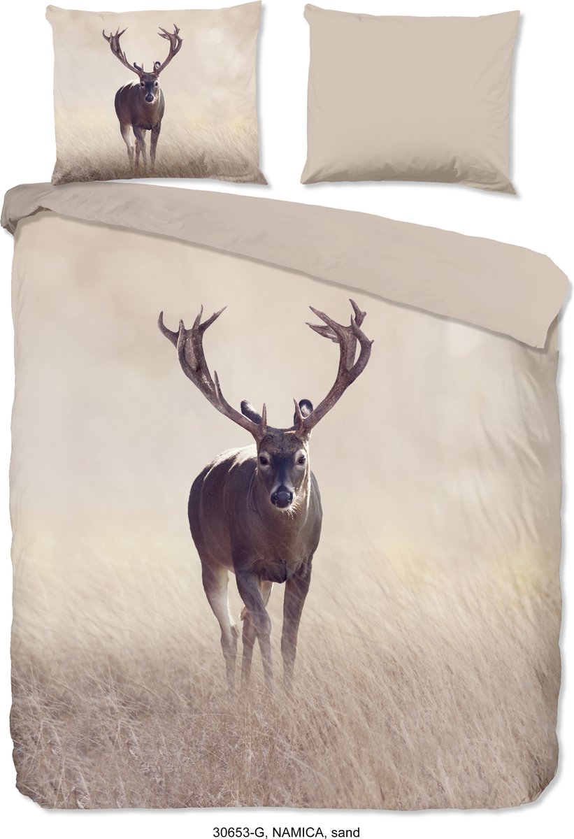 Good Morning Dekbedovertrek "edelhert" - Zand - (200x200/220 cm) - Katoen