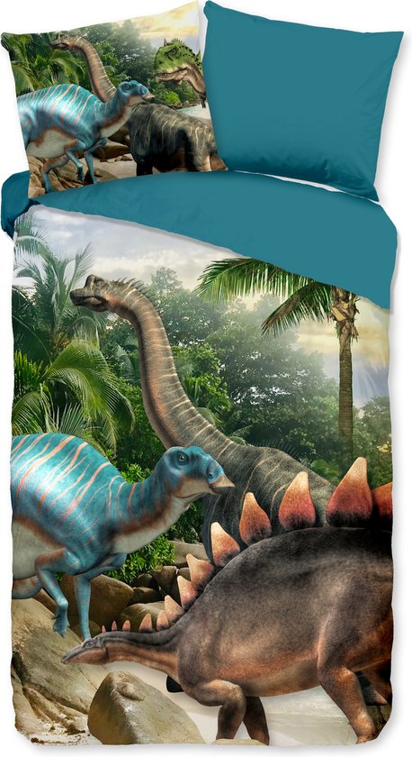 Pure dekbedovertrek dinosaurussen - 1 persoons 140x200/220 cm - Multi - Microvezel