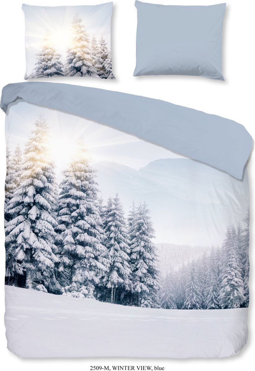 Pure Dekbedovertrek "sneeuwlandschap" - Blauw - (200x200/220 cm) - Microfiber