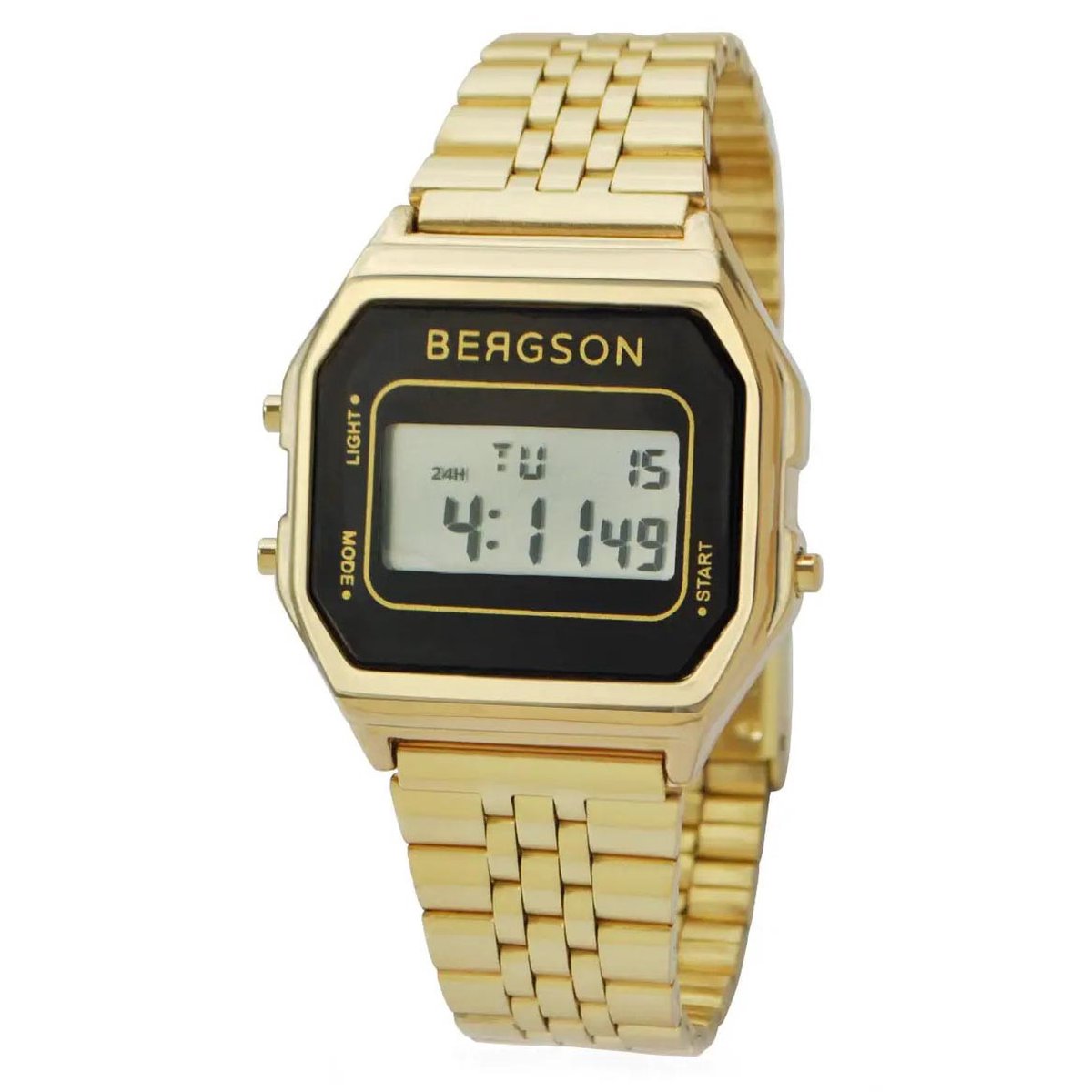 Bergson - Unisex Horloge Retro Watch - Goud