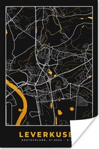 Poster Leverkusen - Goud - Stadskaart - Plattegrond - Duitsland - Kaart - 60x90 cm