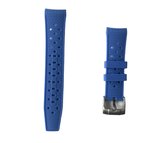 22mm Curved Tropical rubber strap Light Blue Blancpain x Swatch - Gebogen rubber horloge band