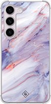 Coque antichoc Samsung Galaxy S23 Plus - Marbre violet - Rose - Coque Rigide TPU Zwart - Marbre - Casimoda