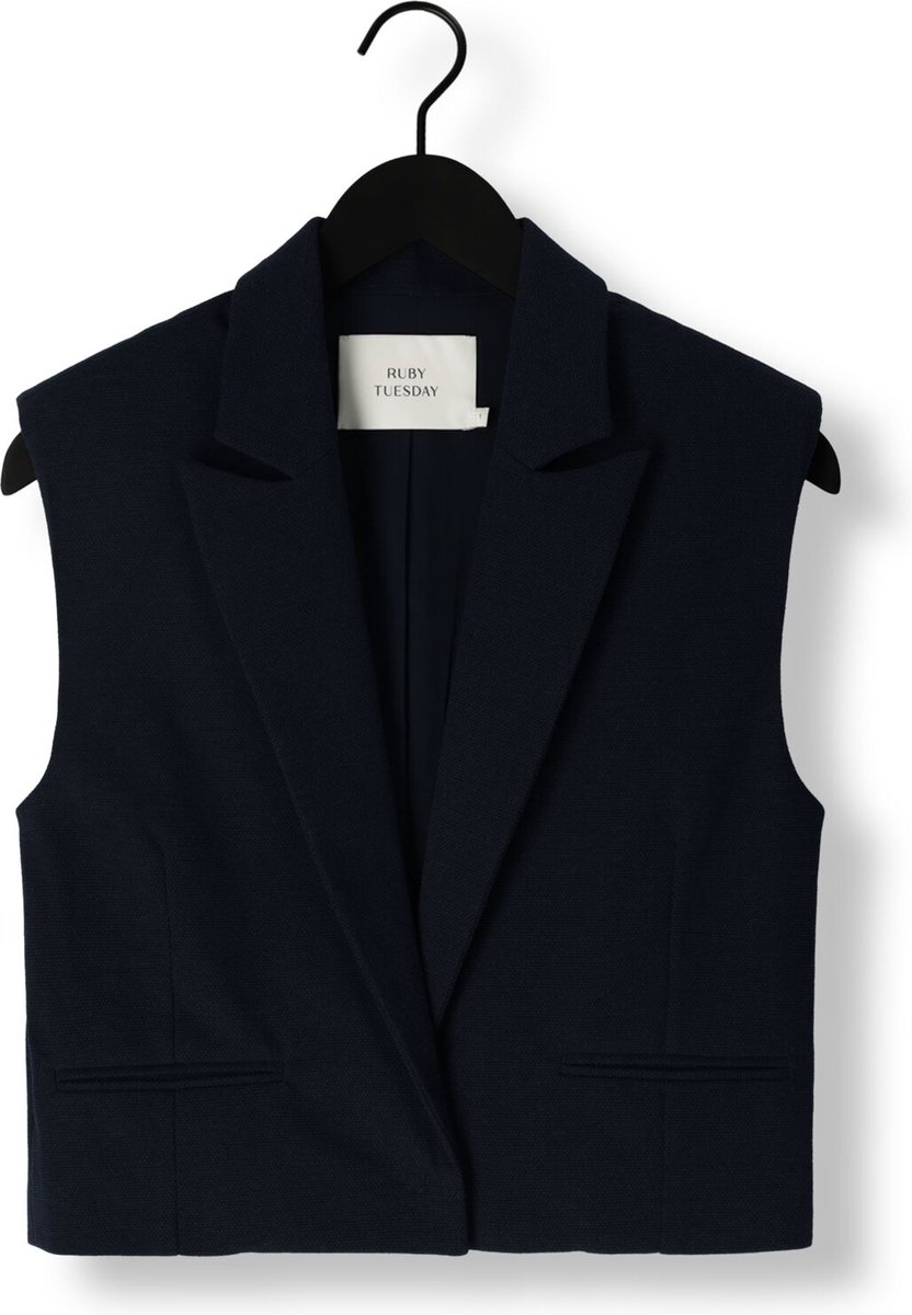 Ruby Tuesday Relin Cropped Waistcoat Blazers Dames - Donkerblauw - Maat 42