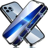 Magnetische Adsorptie 360 ​​Bescherming Hoesje Geschikt voor: iPhone 13 Pro - Gehard Glas Achterkant & Screenprotector - Metalen Frame Cover