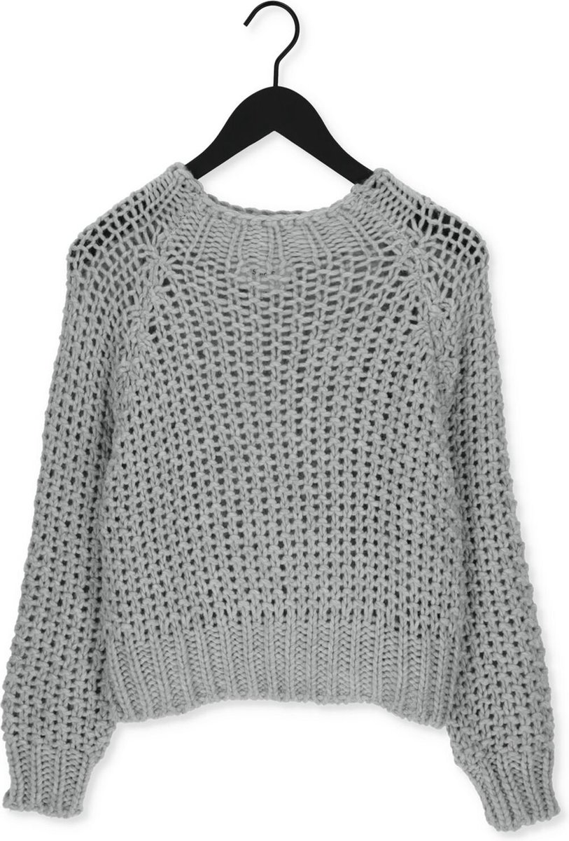 Simple Aksel Knit-virgin-wo-22-3 Truien & vesten Dames - Sweater - Hoodie - Vest- Grijs - Maat XL