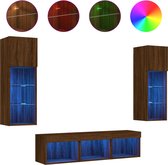 vidaXL-5-delige-Tv-wandmeubelset-met-LED-bewerkt-hout-bruineikenkleur