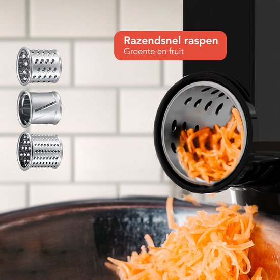 Robot Culinaire KitchenBrothers - Set Complet - 15 Accessoires de vêtements pour bébé - Robot Culinaire - 6L - 1500W - Anthracite