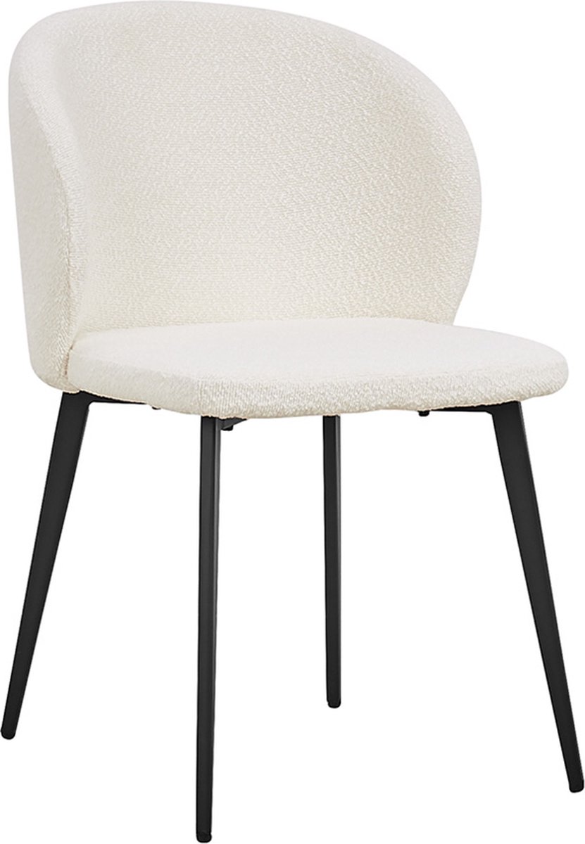 Bouclé Eetkamerstoel Kamala Wit