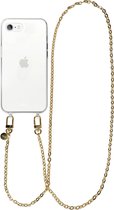 siliconen hoesje xoxo Wildhearts - Convient pour iPhone 7 Plus / 8 Plus - Dreamy - Étui avec cordon - Chaîne dorée - long cordon téléphonique - Étui transparent (variante longue)