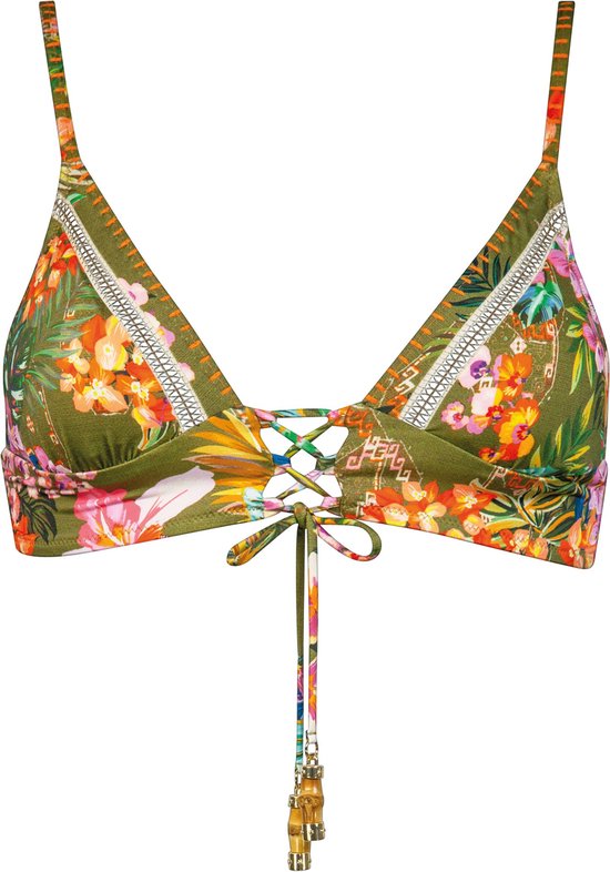 Watercult - Sunset Florals Strappy Bikini Top - maat 42B - Print/Groen