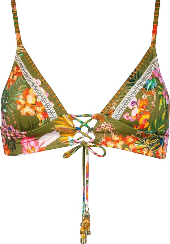 Watercult - Sunset Florals Strappy Bikini Top - maat 38B - Print/Groen