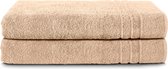 Komfortec Set van 2 Handdoeken 80x200 cm, 100% Katoen, XXL Saunahanddoeken, Saunahanddoek Zacht, Grote badstof, Sneldrogend, Zandbeige.