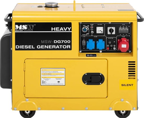 MSW Dieselgenerator - 4.400 W - 14,5 L - 230/400 V - MSW