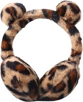 Oorwarmers kind - winter - warm - meisjes - panter - leopard - donkerbruin