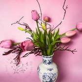 Seta Fiori - Real Touch tulpen - 10 stuks - Tulpen boeket - 45cm - oud roze -