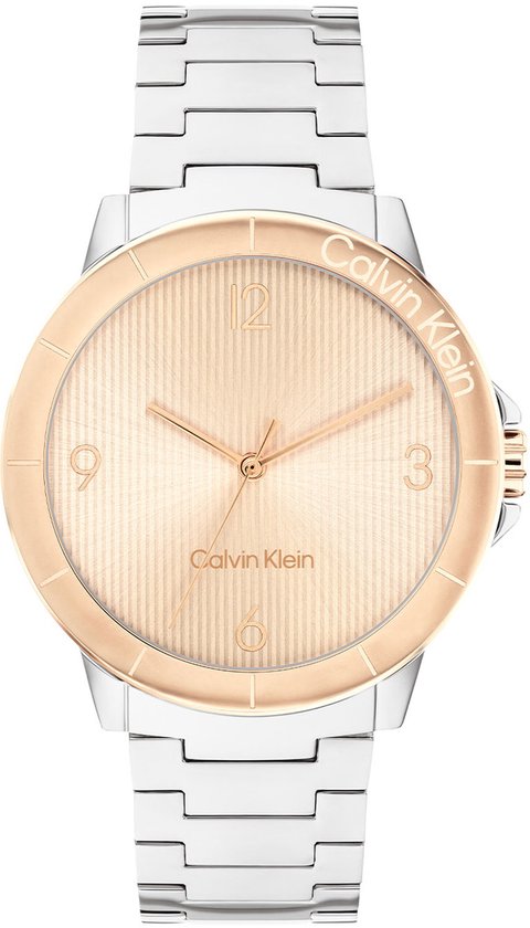 Calvin Klein CK25100025 VIVACIOUS Dames Horloge - Mineraalglas - Staal - Zilverkleurig - 36 mm breed - Quartz - Vouw/Vlindersluiting - 3 ATM (spatwater)