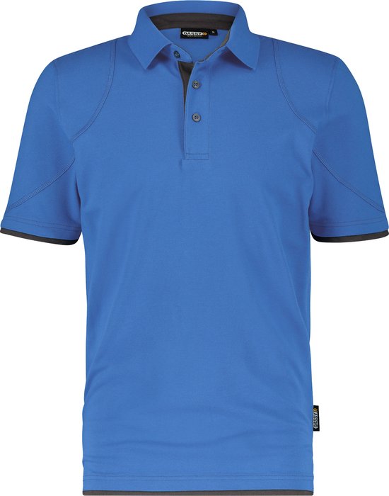 DASSY® Orbital Polo - maat S - AZUURBLAUW/ANTRACIETGRIJS