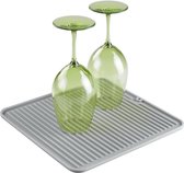Lineo afdruipmat, compacte spoelbakmat van siliconen voor het opbergen van bestek en servies, grijs