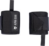 Alpha Gear - Wrist Wraps - Fitness accesoires - Pols versteviging - zwart - fitness - krachttraining - powerlifting - bodybuilding - bankdrukken - crossfit -polsbrace