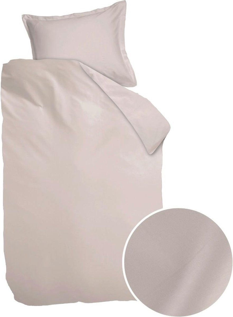 Ambiante Cotton Uni Dekbedovertrek - Off-white Effen Satijn - B 140 x L 200 cm/B 140 x L 220 cm - 1-persoons - 321388-B 140 x L 200/220 cm