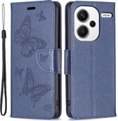Coverup Vlinders Book Case - Geschikt voor Xiaomi Redmi Note 13 Pro+ 5G Hoesje - Blauw