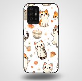 Smartphonica Telefoonhoesje voor OPPO A94 5G met katten opdruk - TPU backcover case katten design / Back Cover geschikt voor Oppo A94 5G