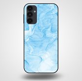 Smartphonica Coque de téléphone pour Samsung Galaxy A14 avec imprimé marbre - Coque arrière en TPU design marbre - Bleu clair / Back Cover adaptée pour Samsung Galaxy A14