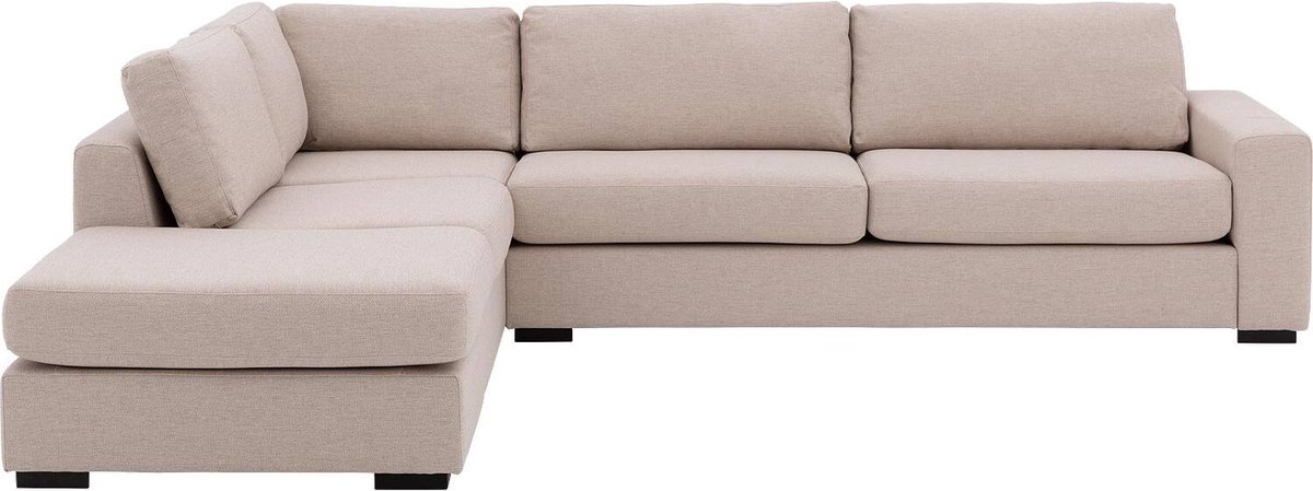 Goossens Lucca Hoekbank - Stof - Wit - 327 x 65 x 265 cm - Links