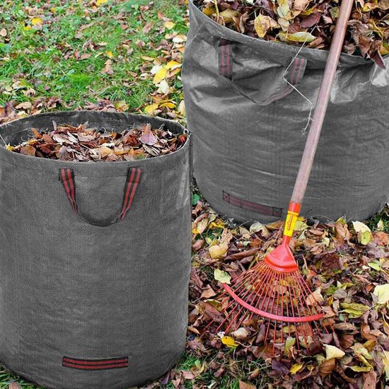 Tuinafvalzak, 272 liter, grote bladzak, 2 stuks, tuinafvalzakken, bladzakken, afvalzak tuin, voor tuinafval, bladeren, gazon, heg, planten — afbeelding 4