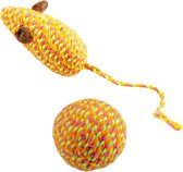 Duvoplus - Speelgoed Voor Dieren - Kat - Jolly Oranje Muis En Bal 2pc - 17,5x3,5x4,5cm Oranje - 2st