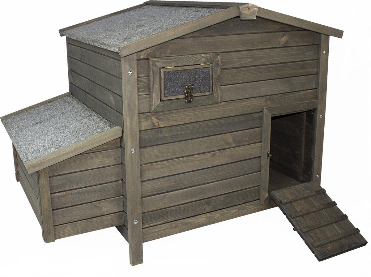 Bol.com Duvoplus - Hok - Kip - Woodland Kippenhok Duke 136x90x99cm Grijs - 1st aanbieding