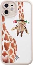 Casimoda® hoesje - Geschikt voor iPhone 11 - Giraffe - Effen telefoonhoesje met lensbescherming - TPU - Backcover - Bruin/beige