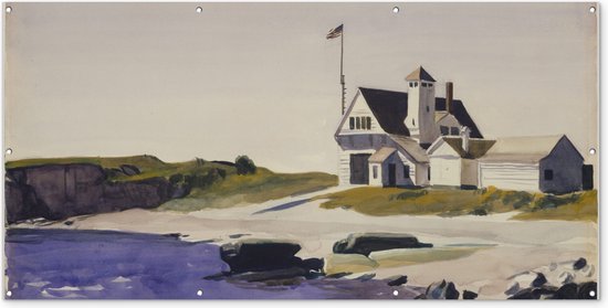 Schuttingposter Kustwacht, Maine - Edward Hopper - 200x100 cm - Tuindoek
