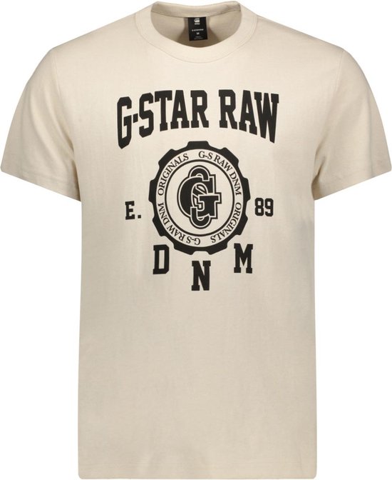G-Star RAW T-shirt Collegic RT D24447 D593 Whitebait Homme Taille - L